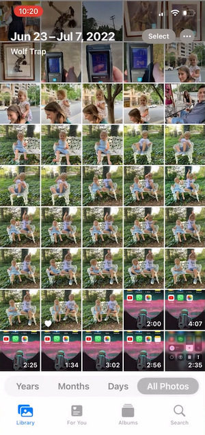 Go to the Albums in Photos