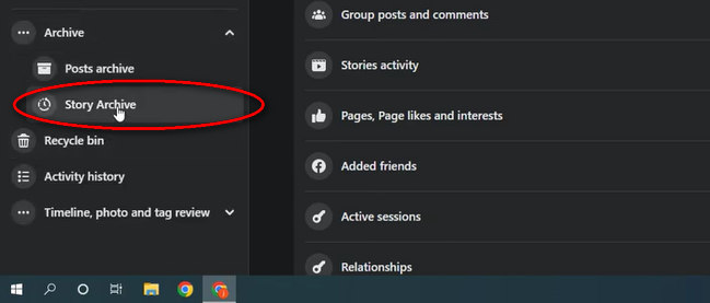 Go to Facebook Story Archive on PC