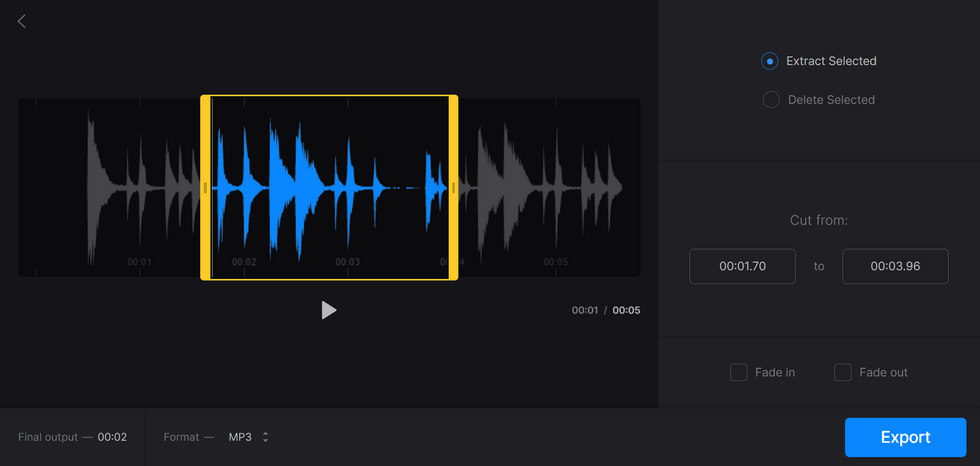 Make Video into Ringtone in Clideo