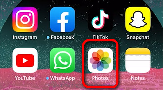 Go to Photos App on iPhone