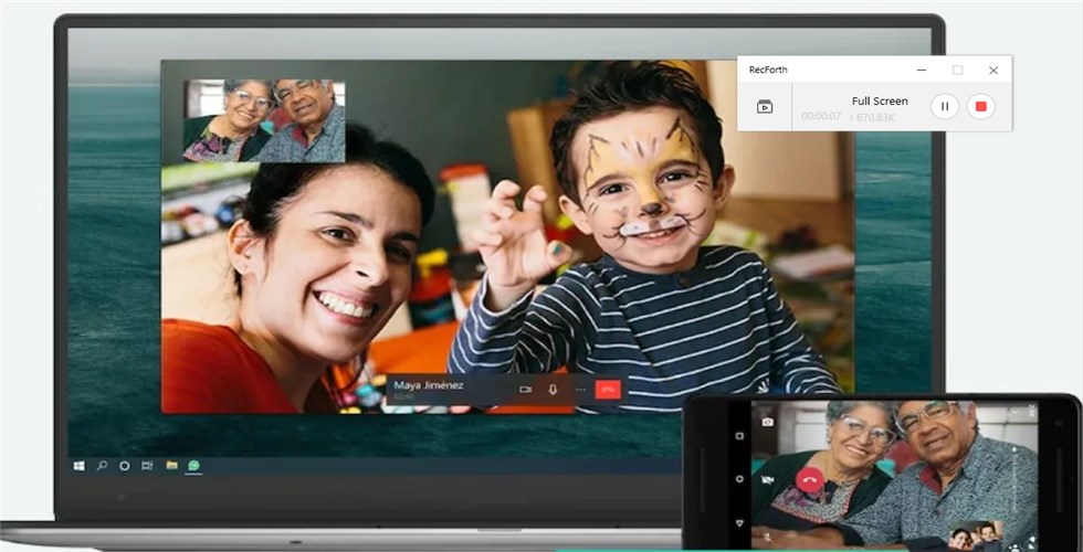 Record the WhatsApp Video Call with RecForth