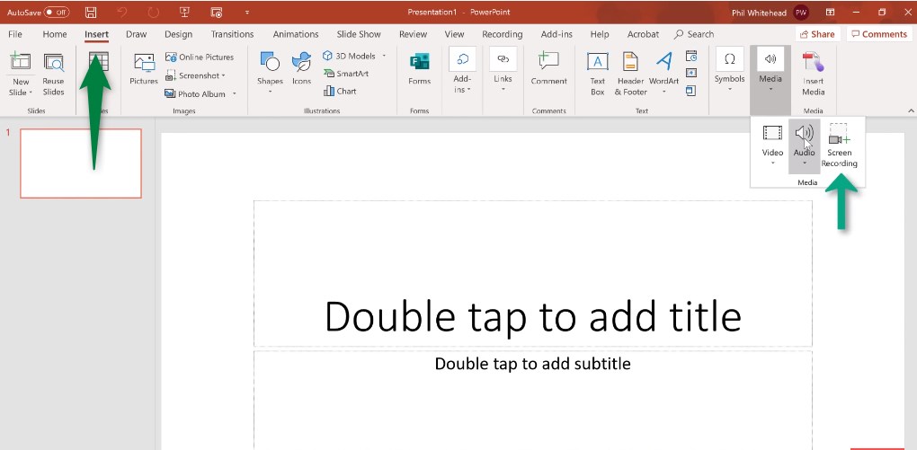 screen record powerpoint with computer audio