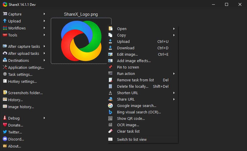 Free ShareX Screen Recorder