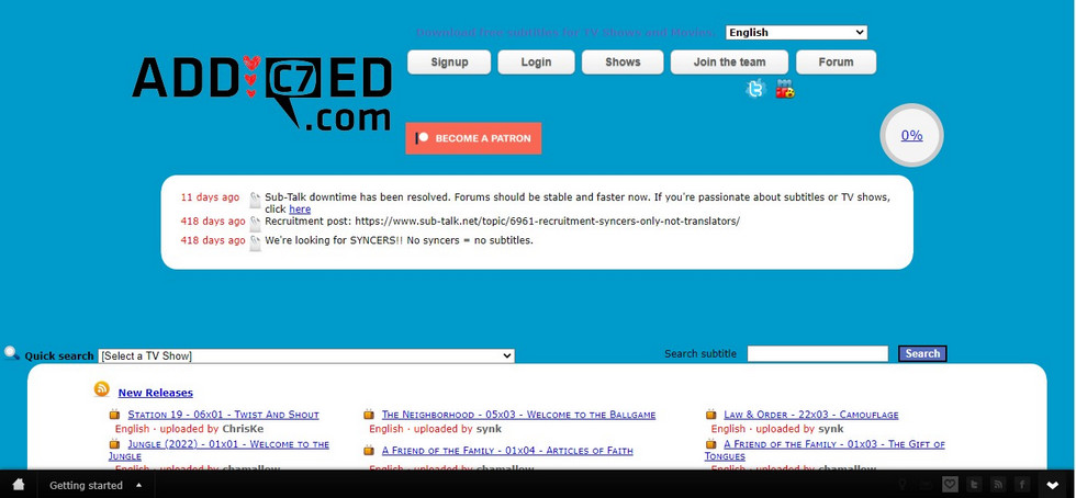 Addic7ed Website