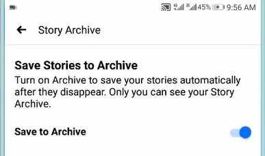 Turn on Story Archive Feature in Facebook