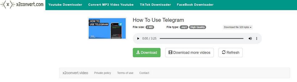Download MP3 File X2Convert