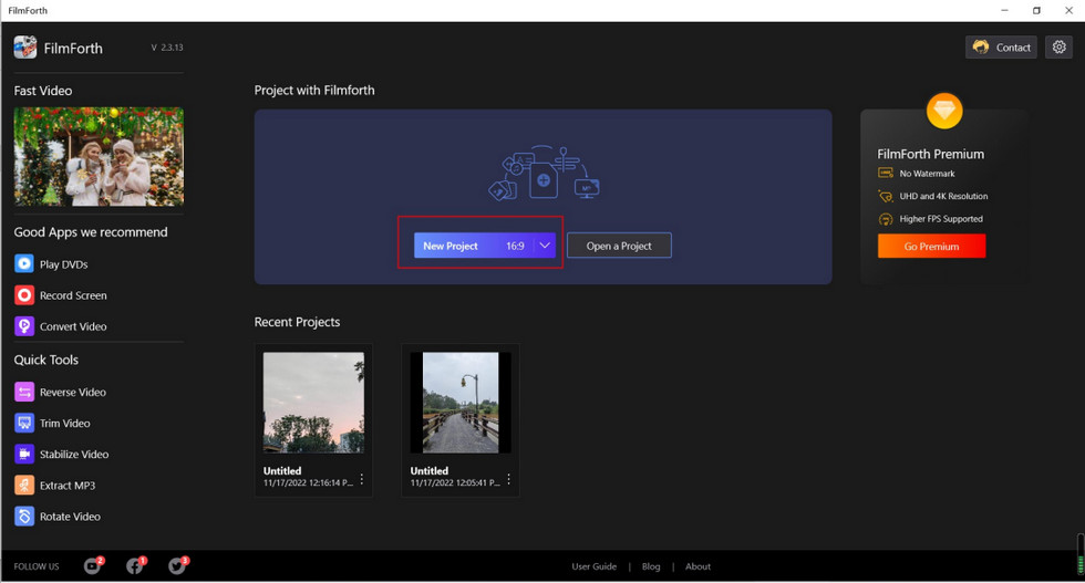 Add Video Clips to FilmForth