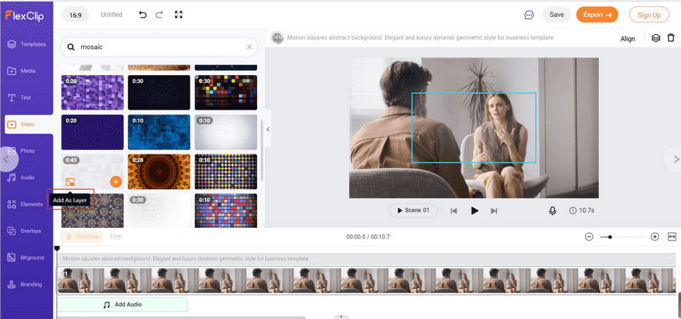Add Blur Effect to the Video in FlexClip