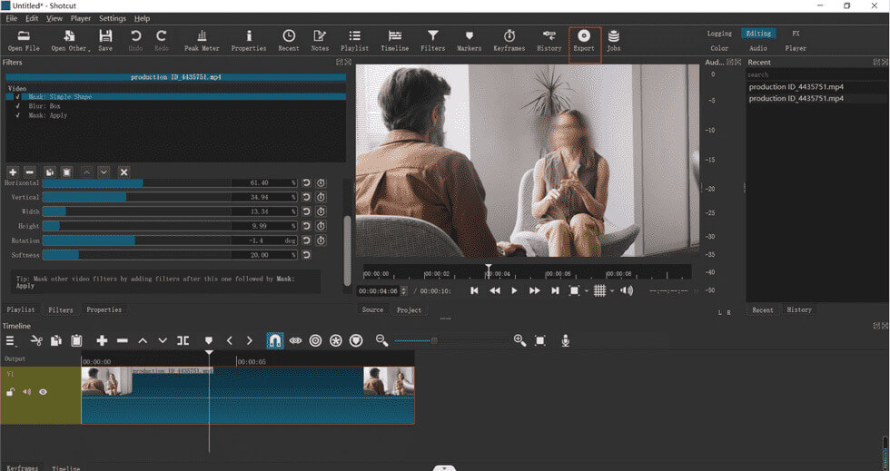 Export the Video from Shotcut