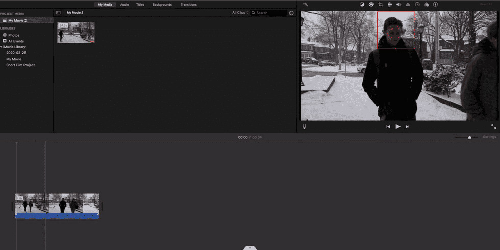 Screenshot Faces from the Video Footage in iMovie