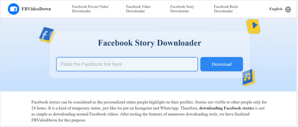 FBVideoDown Online Facebook Story Downloader