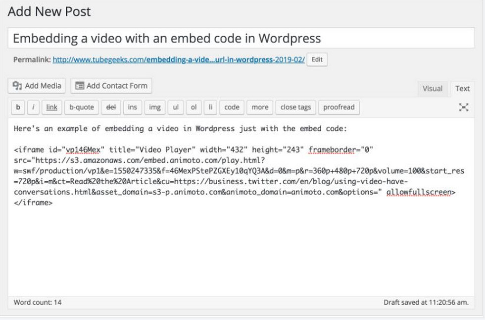 Locate the Text Page in WordPress