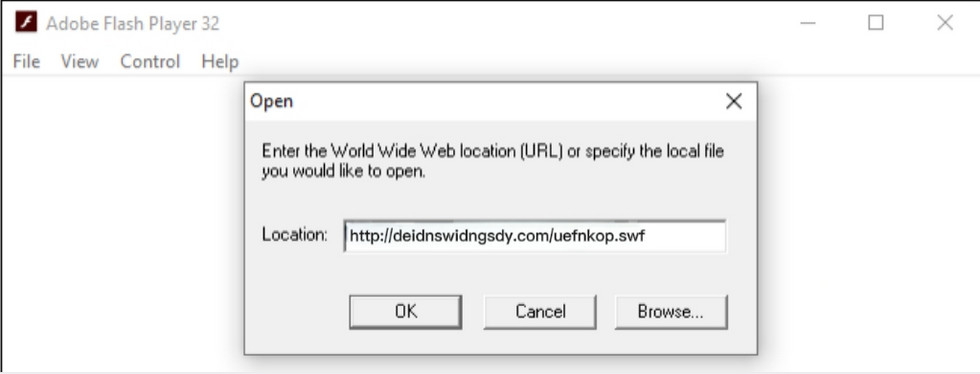 Browse the File to Open the SWF File with Adobe Flash Player