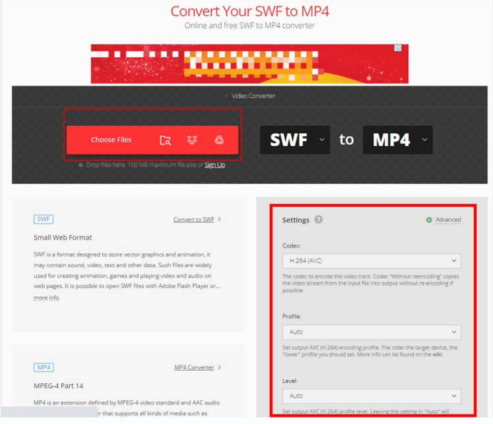 Import SWF Files to the Convertio Website
