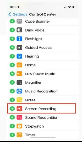 Enable Screen Recording on iPhone