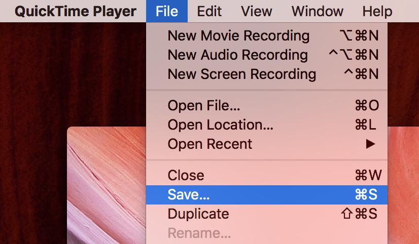 QuickTime Save Recording