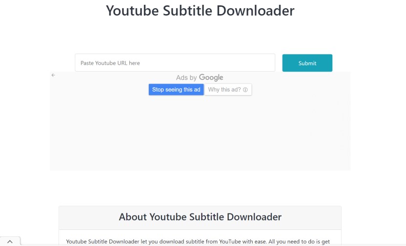 Youtube Subtitle Downloader