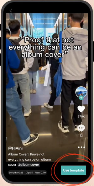 Use Album Cover Template in CapCut