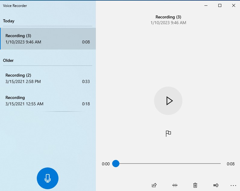 Windows Sound Recorder