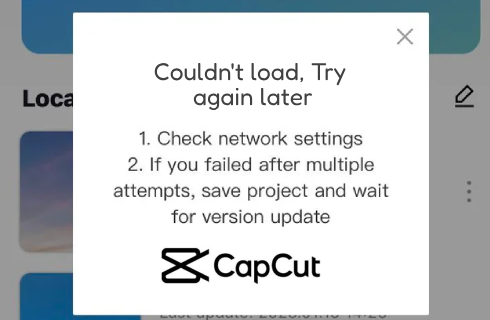 CapCut_try again tradução