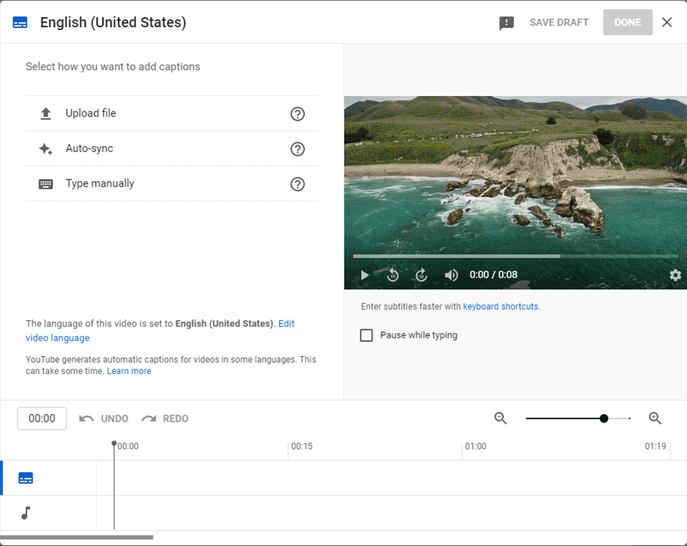 Upload Subtitles to YouTube Video