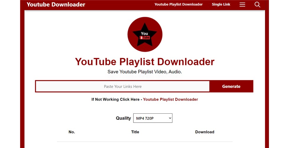 YouTube Playlist Downloader Interface